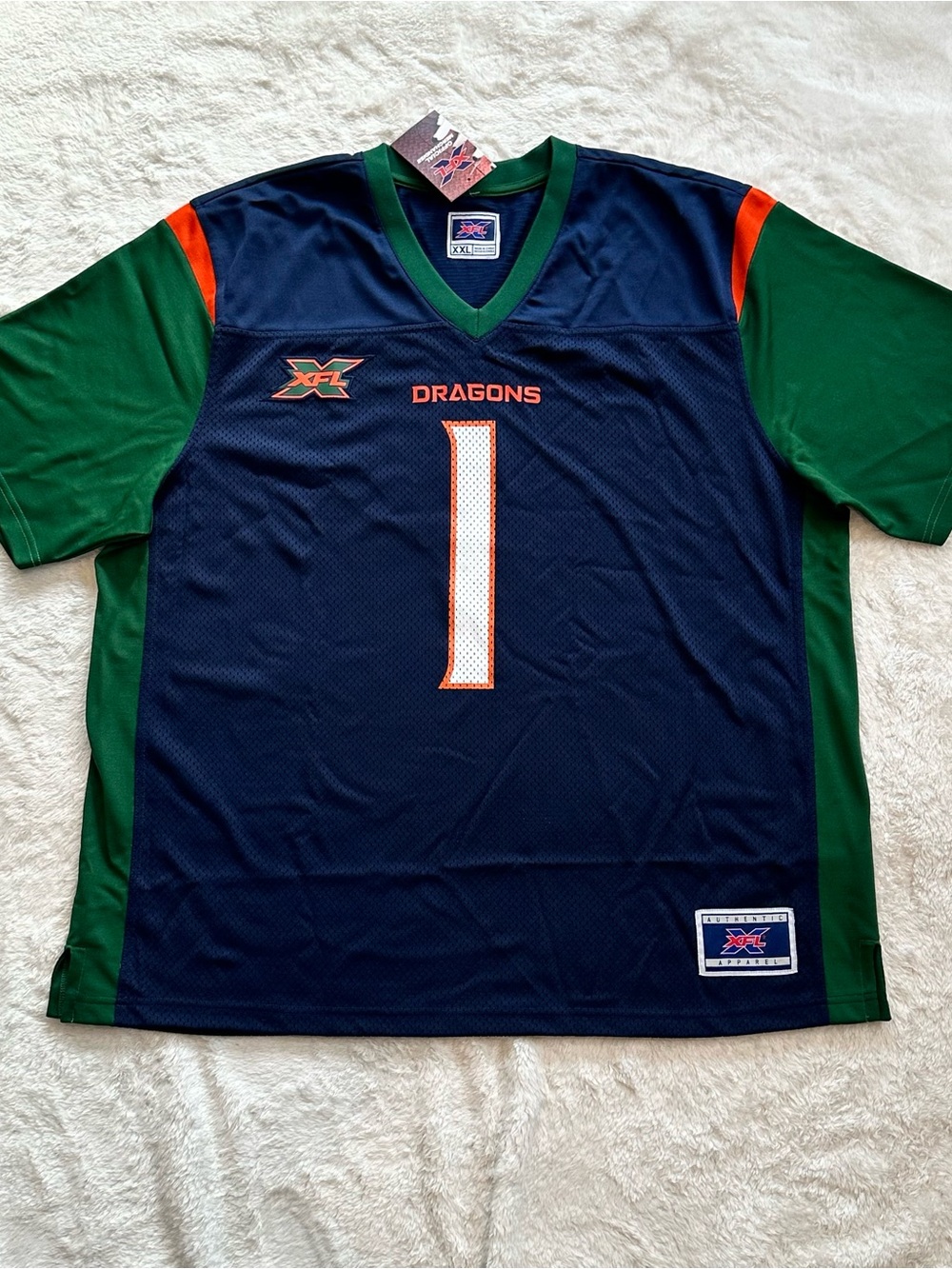 NWT Seattle Dragons XFL Jersey XXL 2020 Inaugural Season Football Blue 2XL